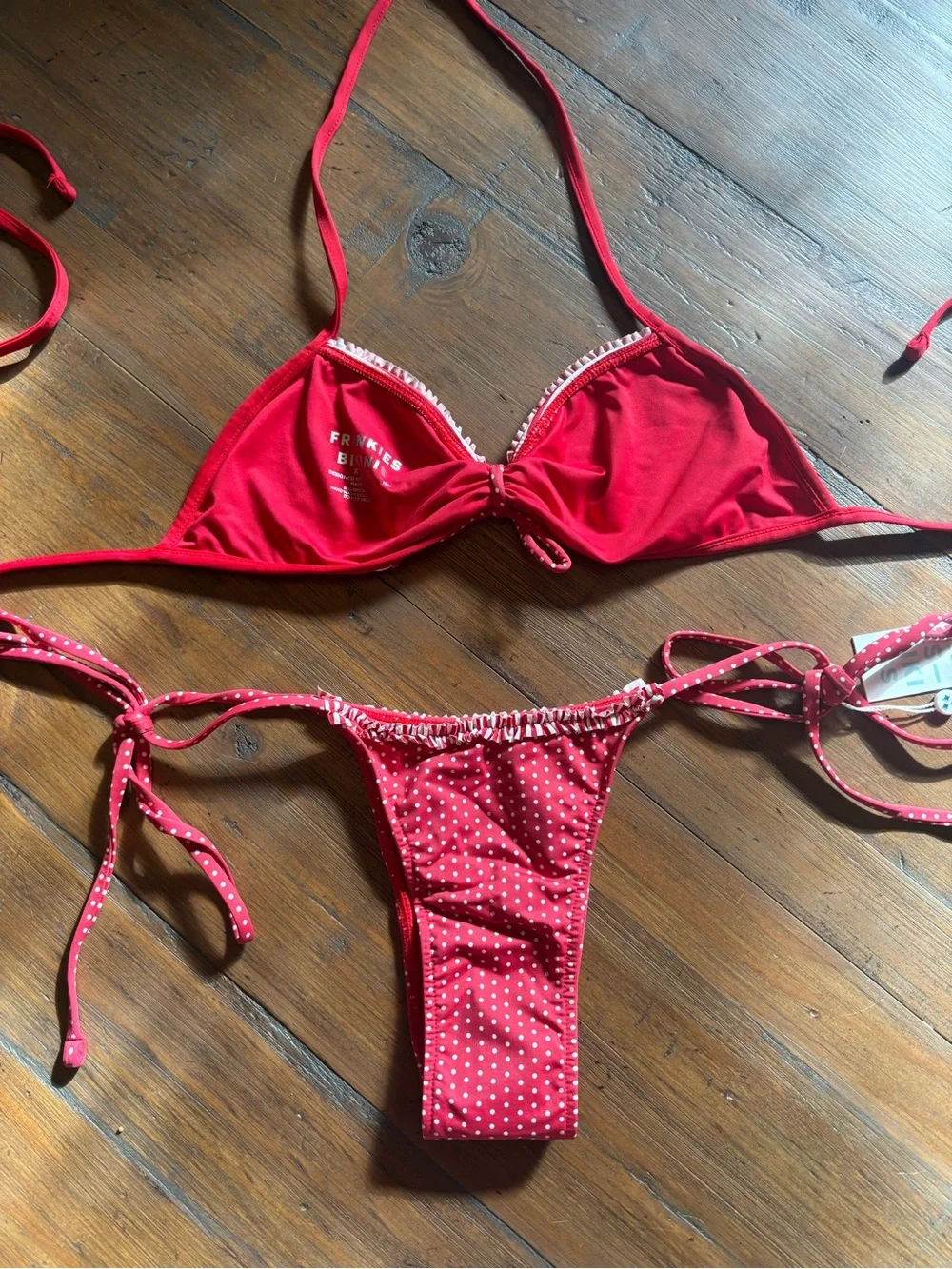 NWT Frankie’s bikinis scarlet dot bikini set